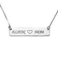 Sterling Silver Gold Plated Bar Monogram Necklace - Atlanta Jewelers Supply