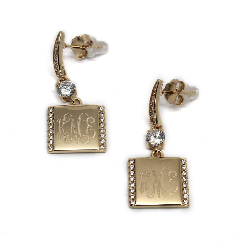 Sterling Silver Engravable Decorative Dangle Earrings - Atlanta Jewelers Supply