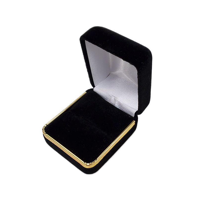 Velvet Gold Trim Ring Box