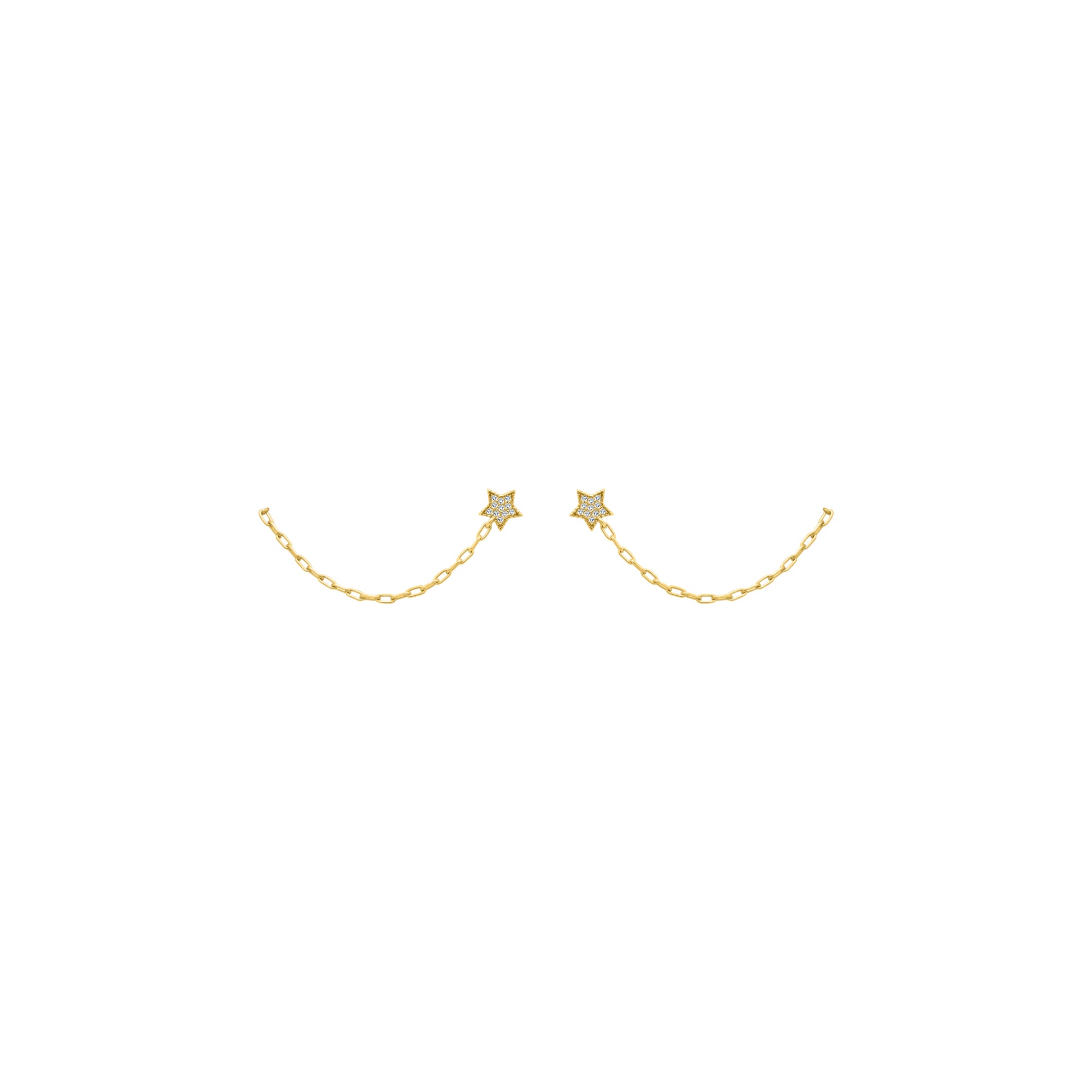 STERLING SILVER CZ FRONT TO BACK STAR SHAPED EARRING - Atlanta Jewelers Supply