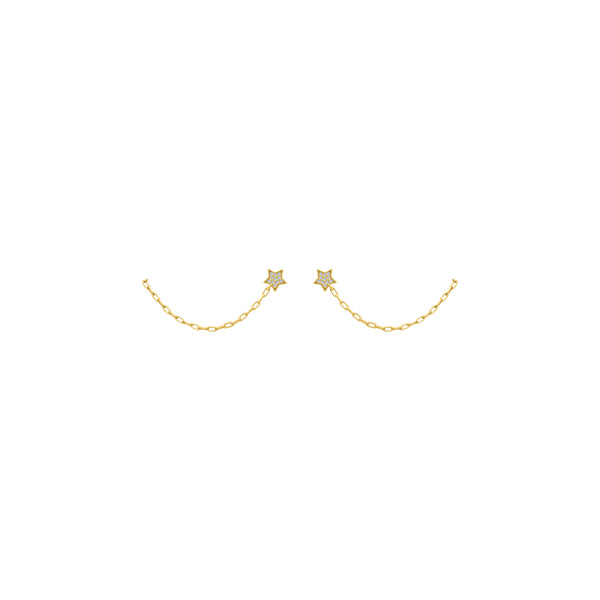 STERLING SILVER CZ FRONT TO BACK STAR SHAPED EARRING - Atlanta Jewelers Supply