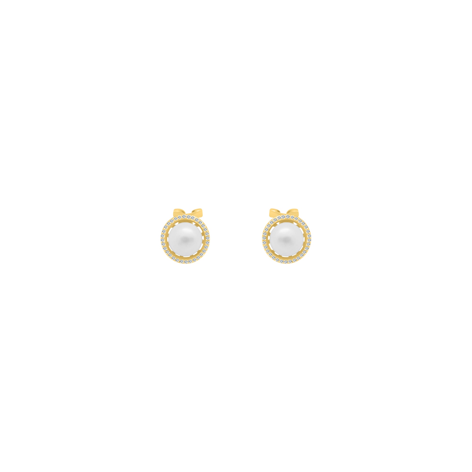 Gold Pearl Studs with CZ - Atlanta Jewelers Supply