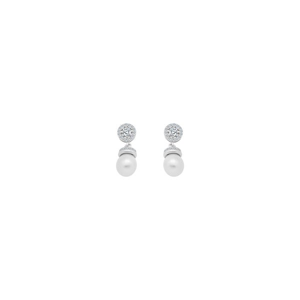 Halo Stud With Dangling Pearl - Atlanta Jewelers Supply