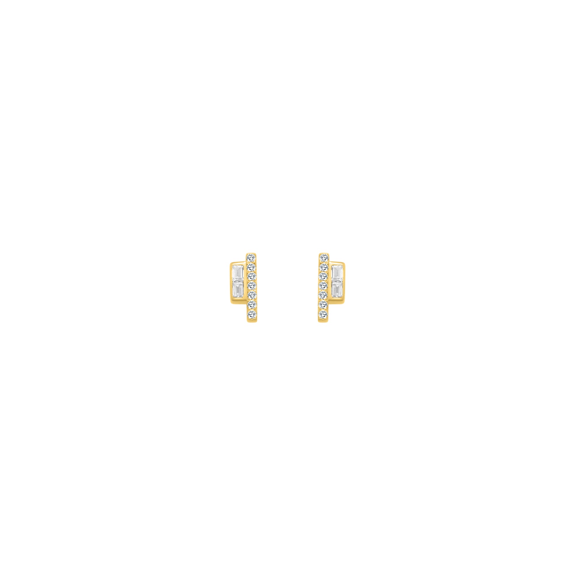 Small Bar Stud Earrings With 2 Side Tones - Atlanta Jewelers Supply