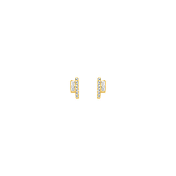 Small Bar Stud Earrings With 2 Side Tones - Atlanta Jewelers Supply