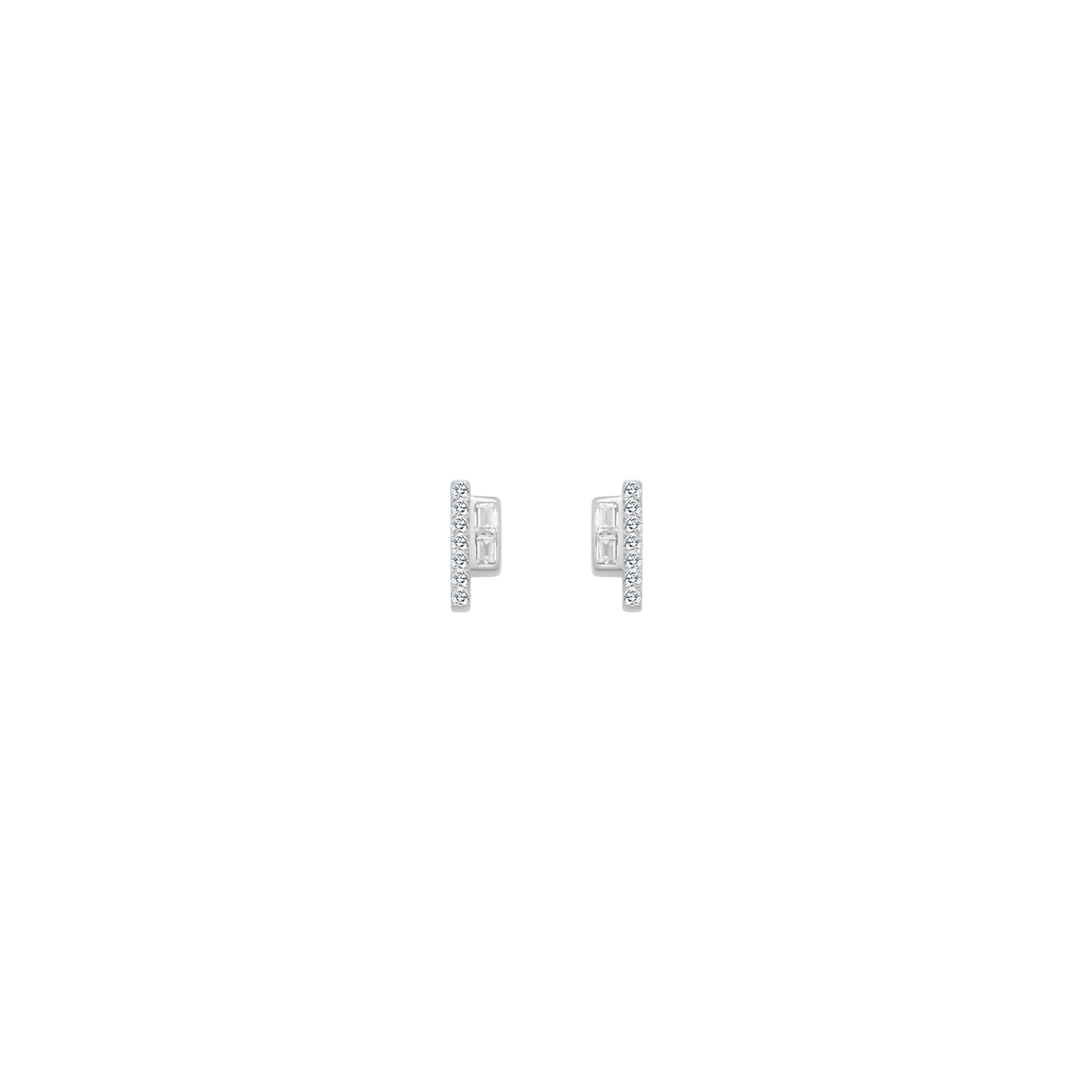 Small Bar Stud Earrings With 2 Side Tones - Atlanta Jewelers Supply