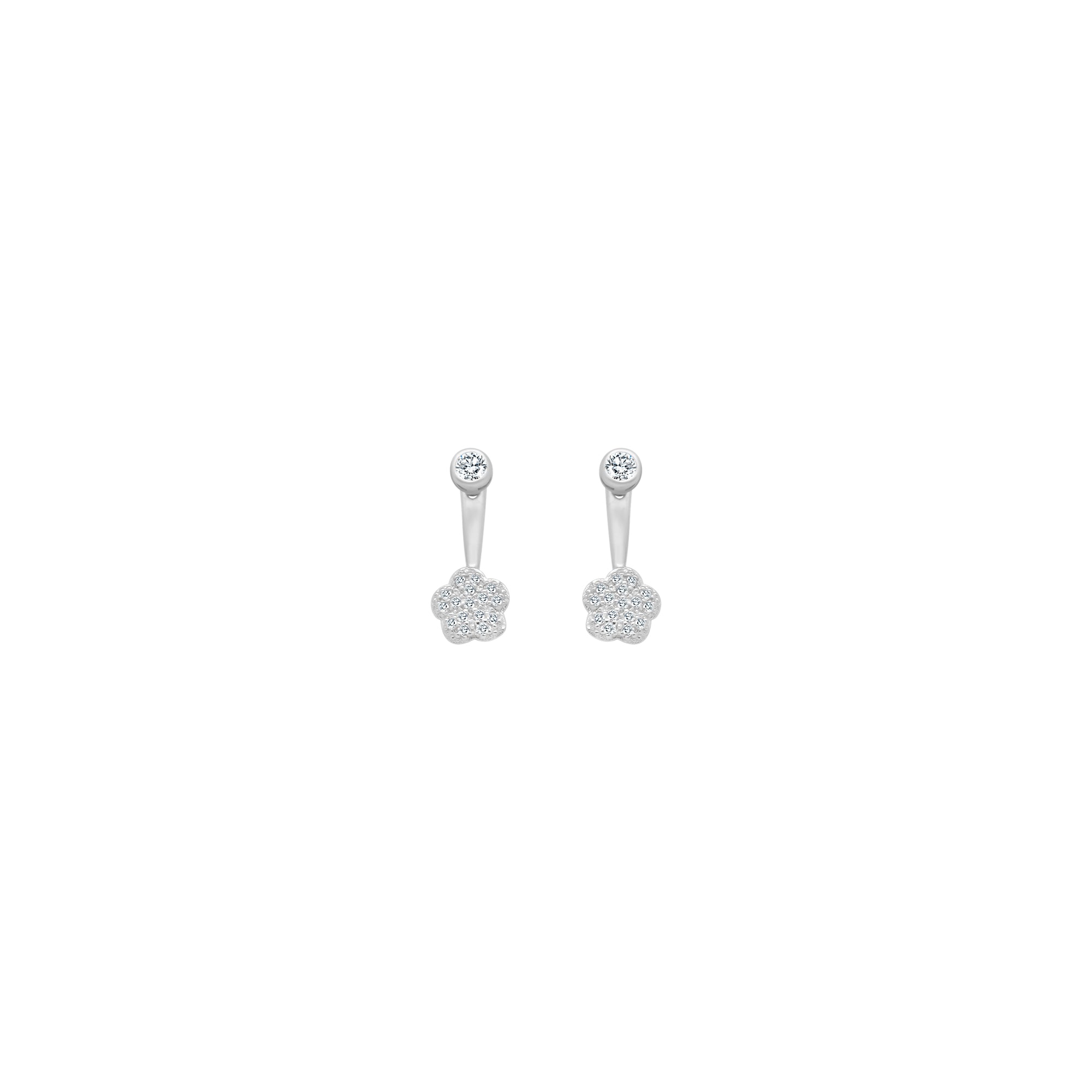 Stud Earrings with Flower Dangle - Atlanta Jewelers Supply