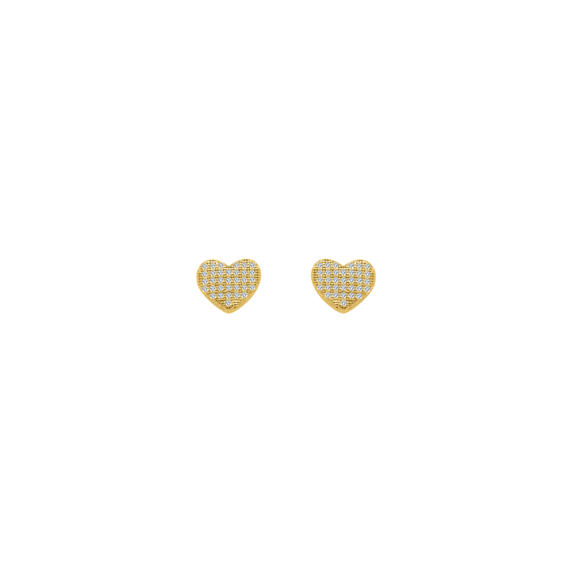 Gold Cz Heart Studs - Atlanta Jewelers Supply