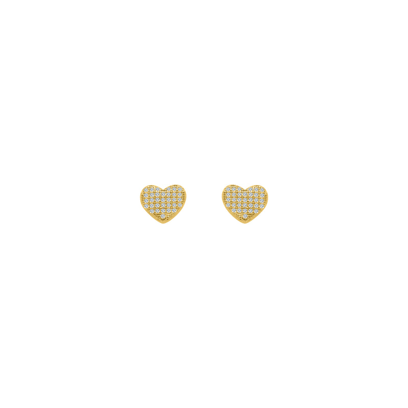 Gold Cz Heart Studs - Atlanta Jewelers Supply