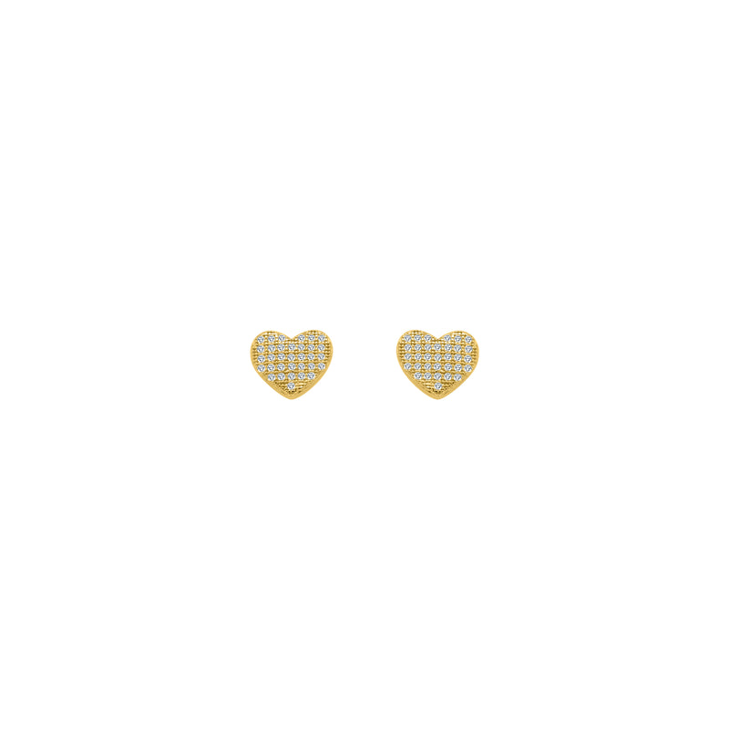 Gold Cz Heart Studs - Atlanta Jewelers Supply