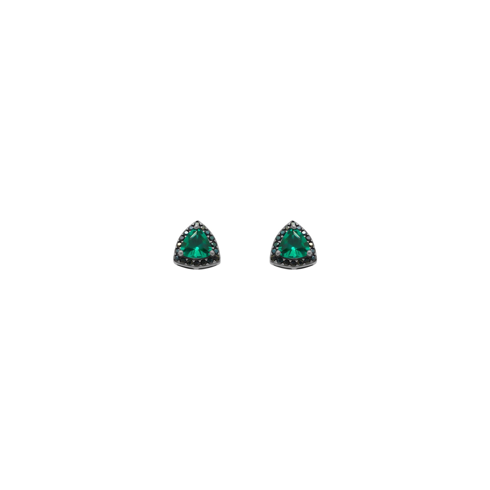 Green Triangle CZ Stone With Black CZ Halo - Atlanta Jewelers Supply