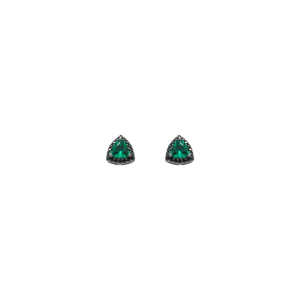Green Triangle CZ Stone With Black CZ Halo - Atlanta Jewelers Supply