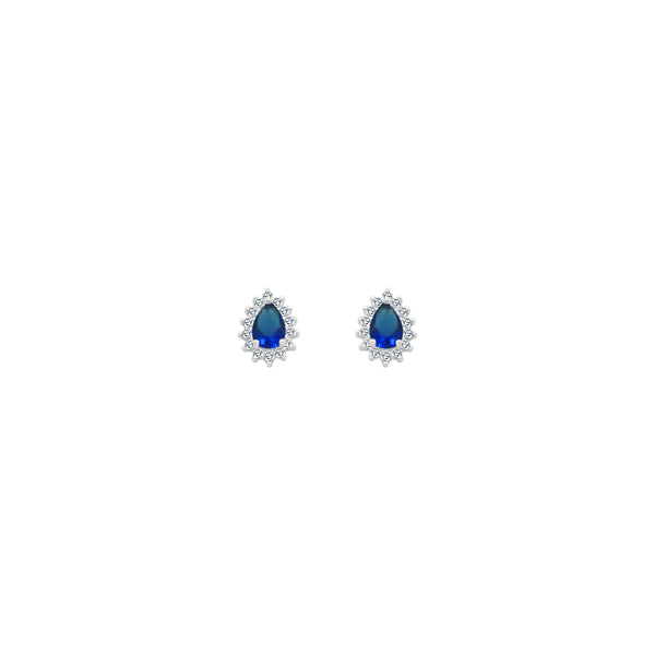 Sapphire Teardrop Cz Studs - Atlanta Jewelers Supply