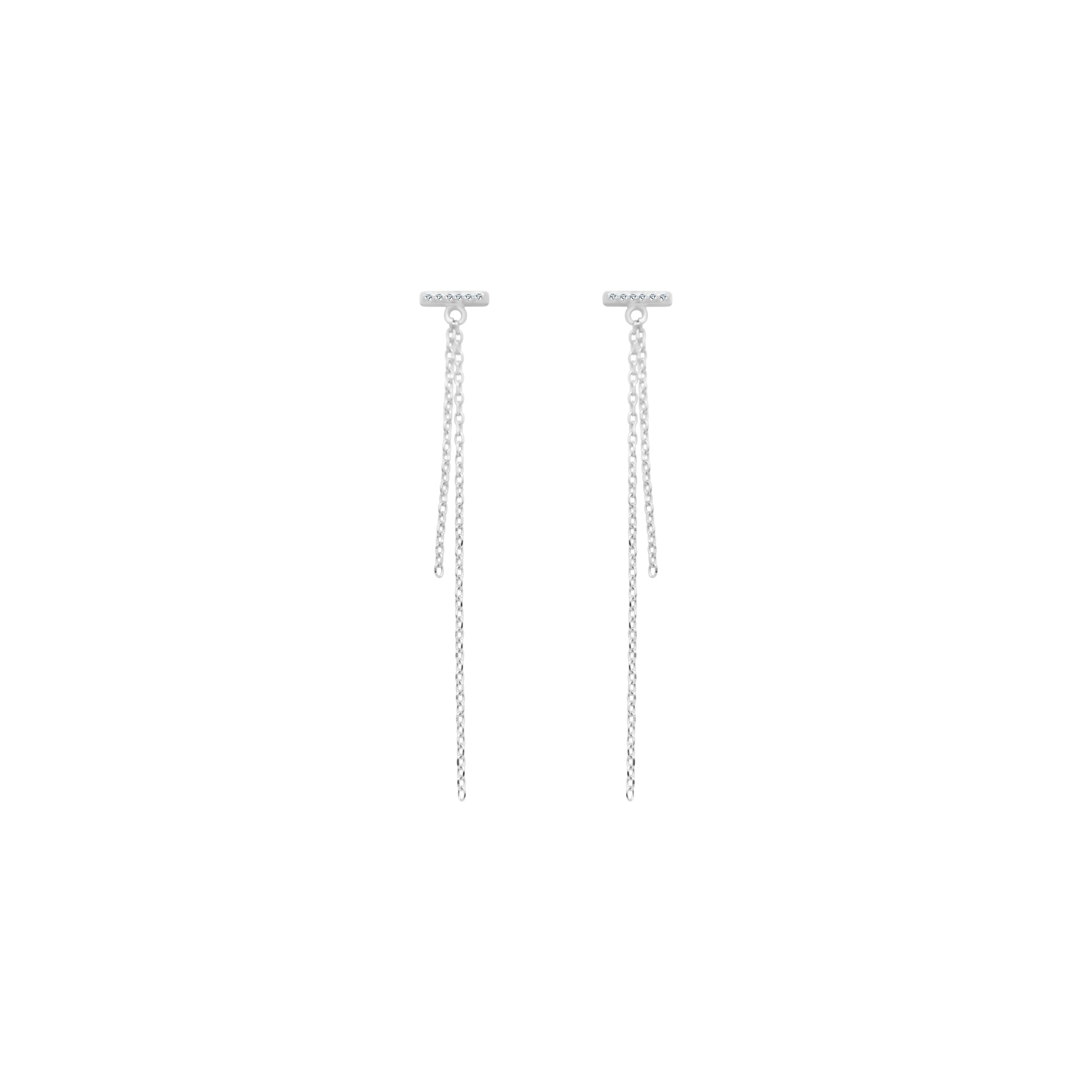 Cz Bar Threader Earrings - Atlanta Jewelers Supply