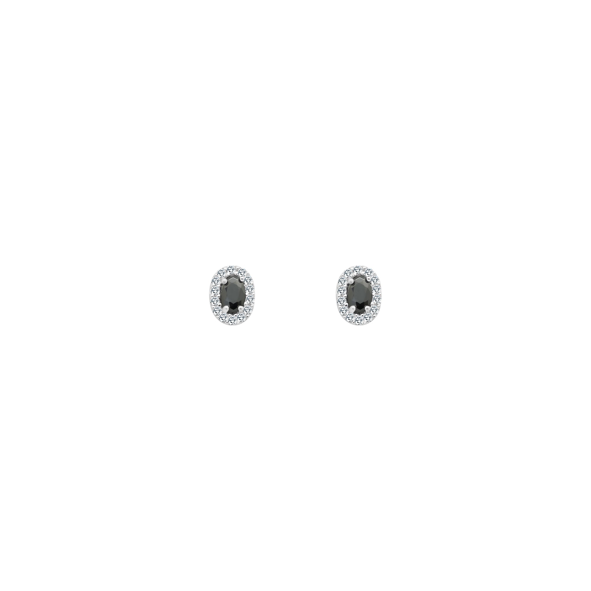 Sterling Silver Oval CZ Earrings (5 Styles)
