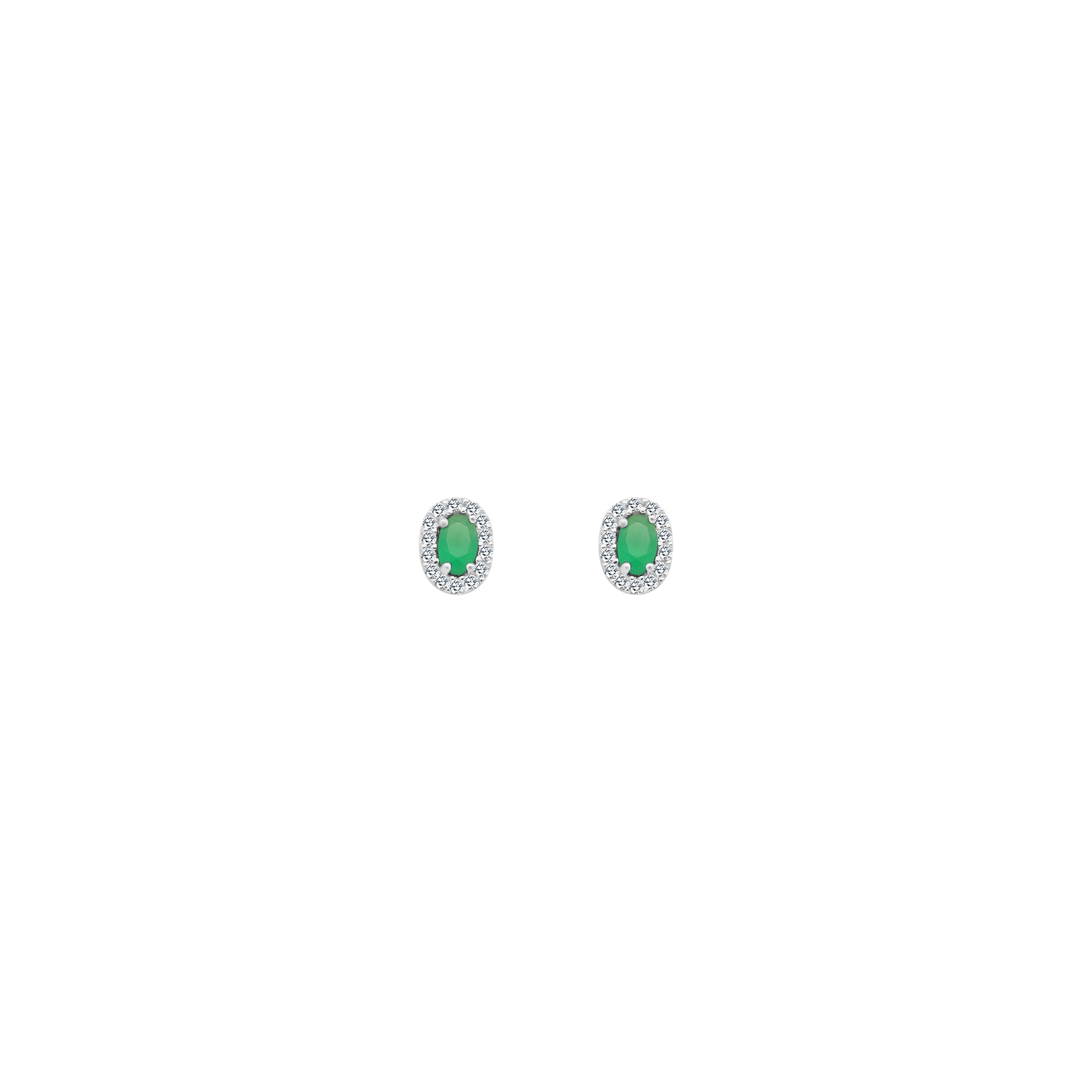 Sterling Silver Oval CZ Earrings (5 Styles)