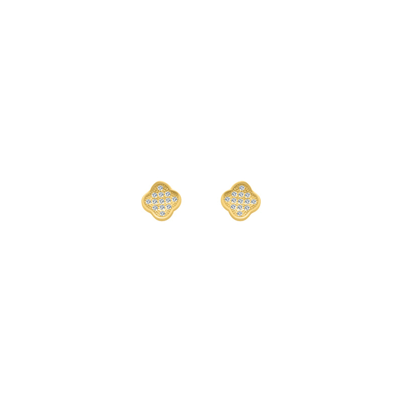 CZ Quatrefoil Studs - Atlanta Jewelers Supply
