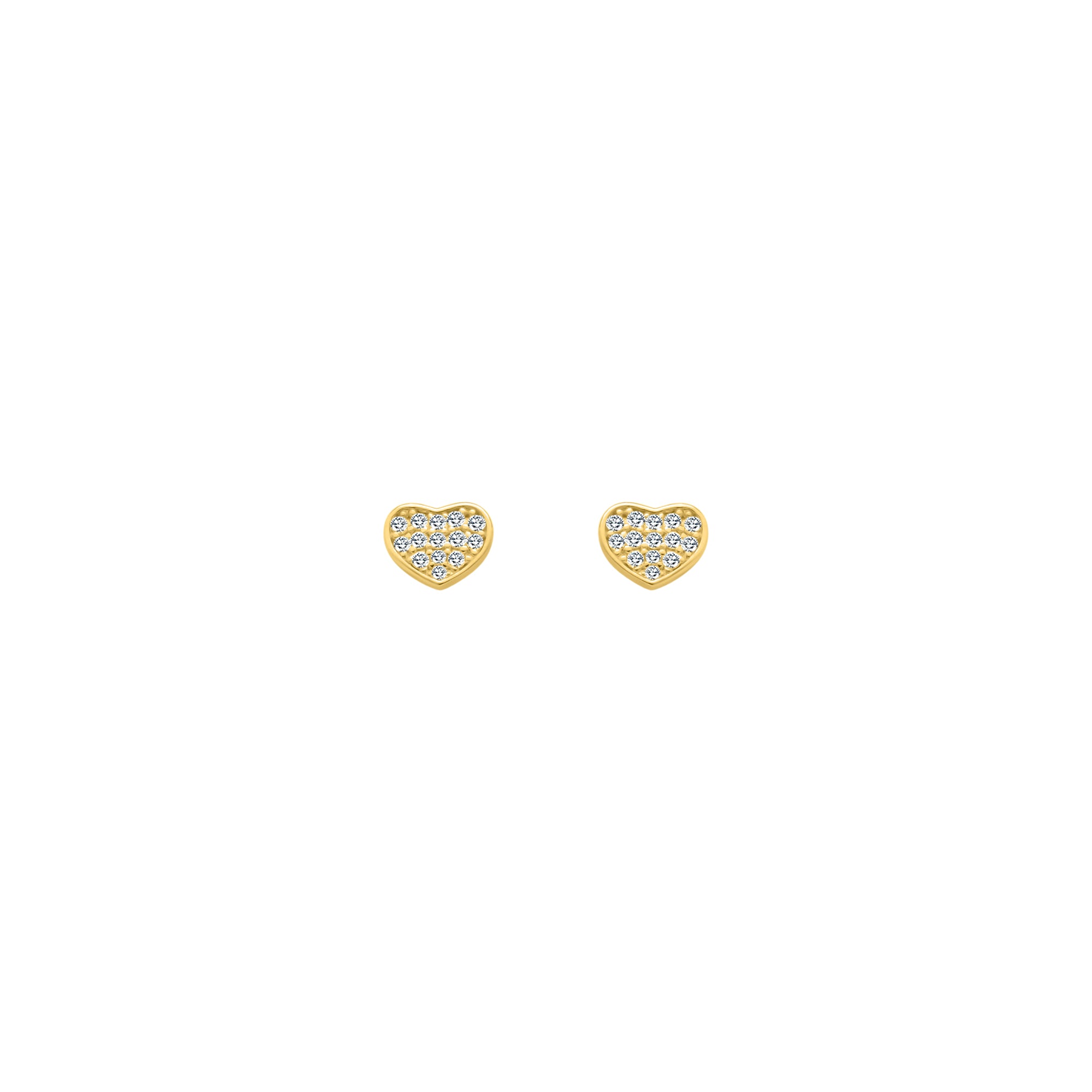 Gold CZ Heart Studs - Atlanta Jewelers Supply