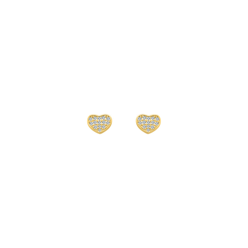 Gold CZ Heart Studs - Atlanta Jewelers Supply