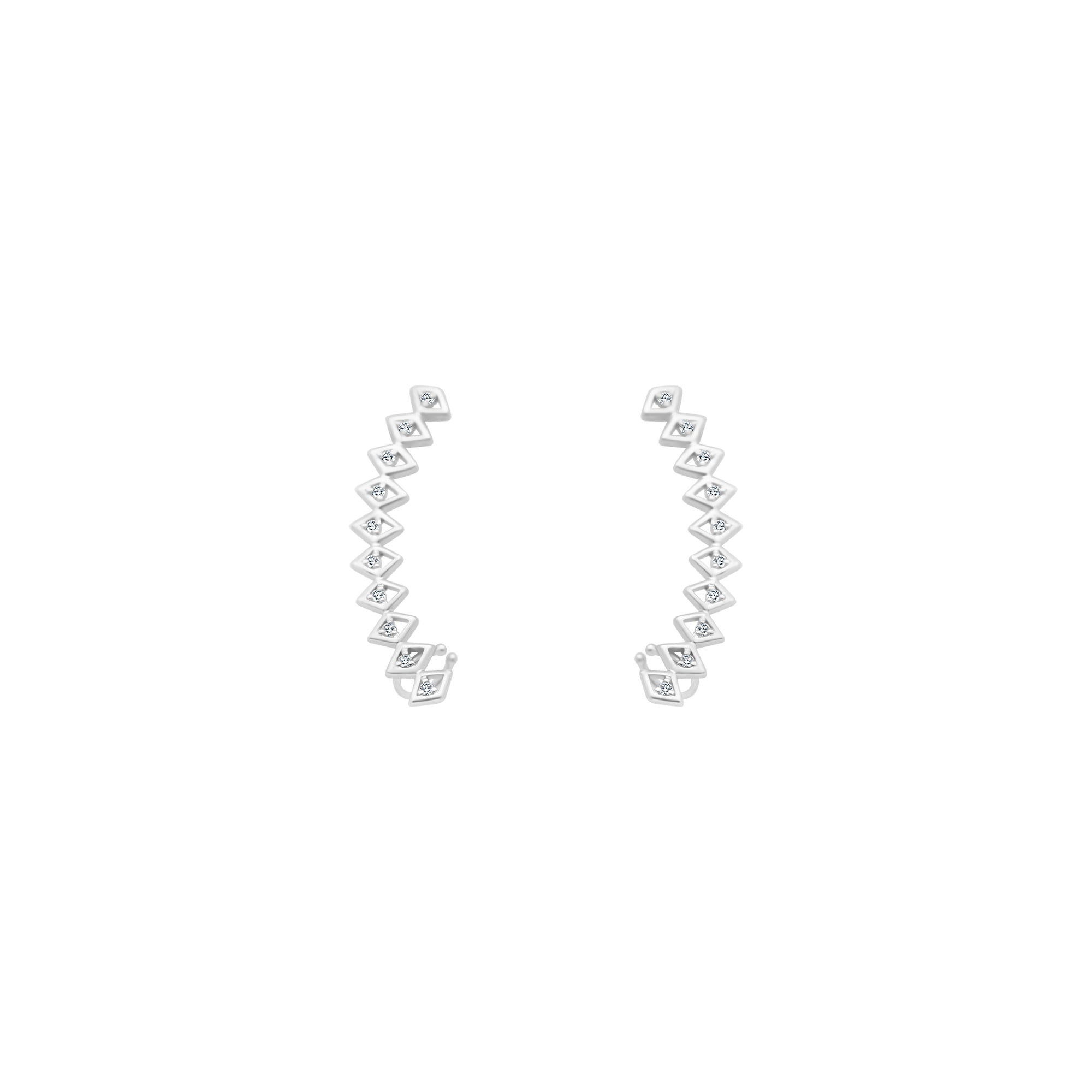 CZ Rhombus Threader Earrings - Atlanta Jewelers Supply