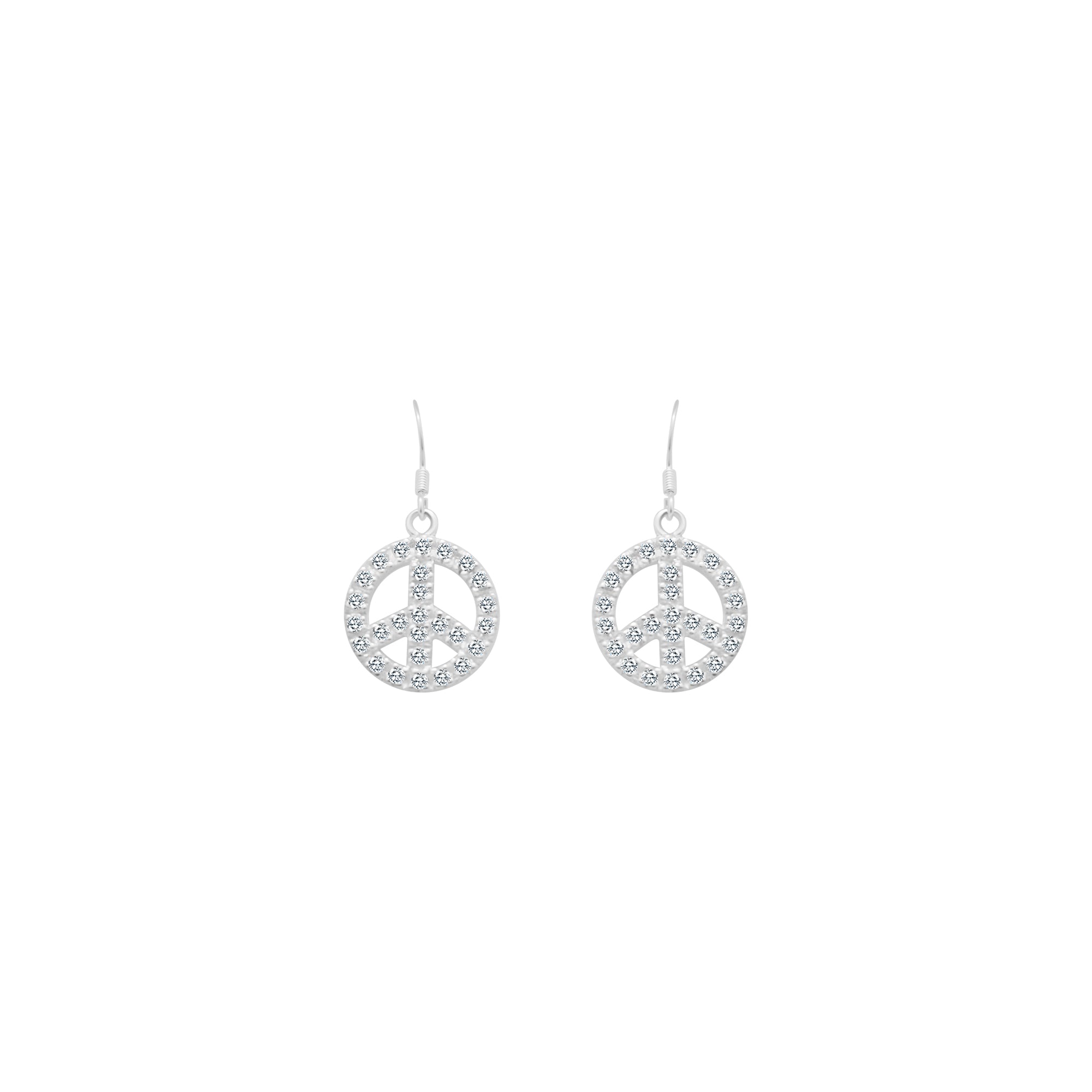 Large CZ Peace Dangling Earrings - Atlanta Jewelers Supply