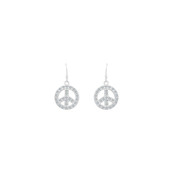 Large CZ Peace Dangling Earrings - Atlanta Jewelers Supply