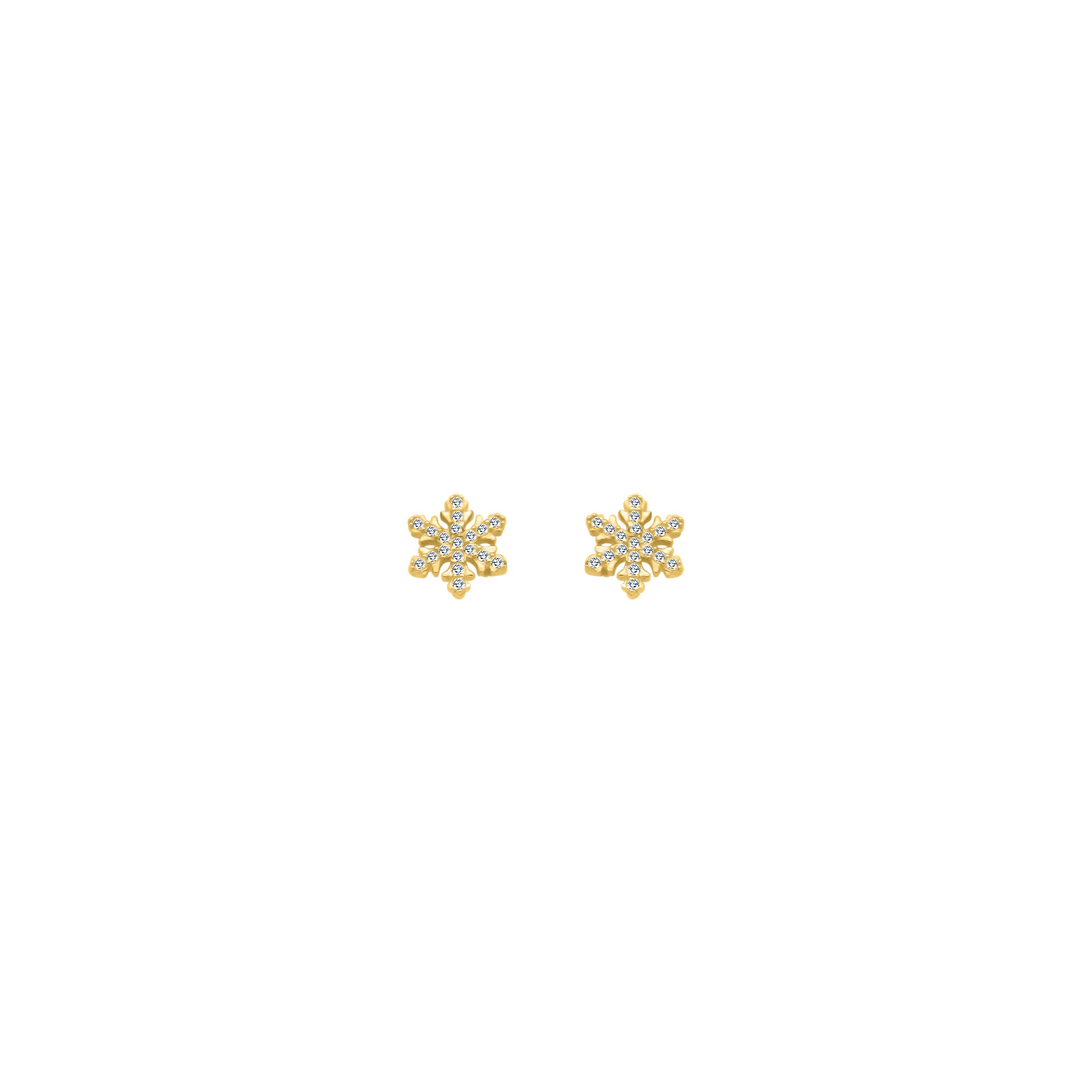 Gold CZ Snowflake Studs - Atlanta Jewelers Supply