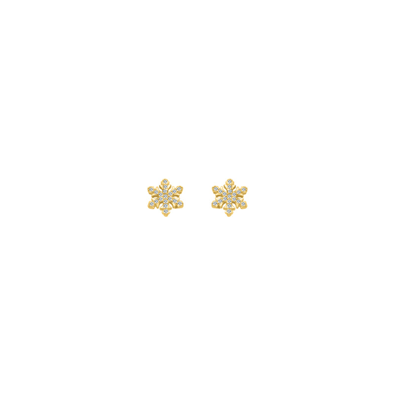 Gold CZ Snowflake Studs - Atlanta Jewelers Supply