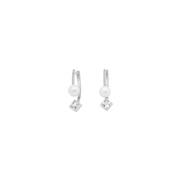 CZ Pearl Line Dangling Studs - Atlanta Jewelers Supply