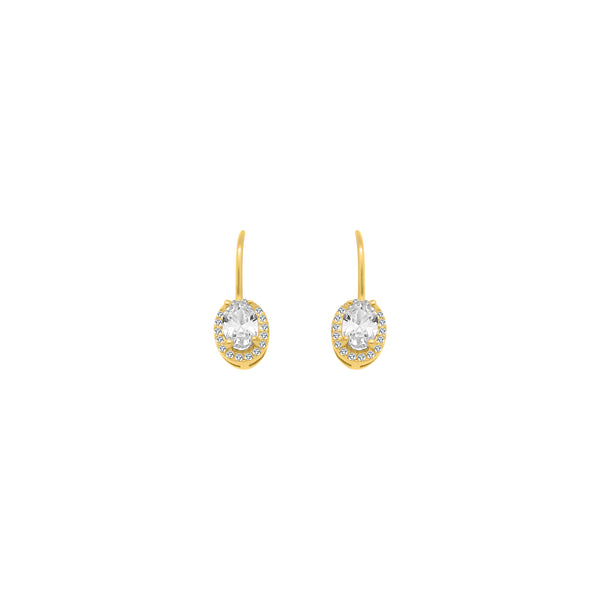 CZ Oval Dangling Earrings - Atlanta Jewelers Supply