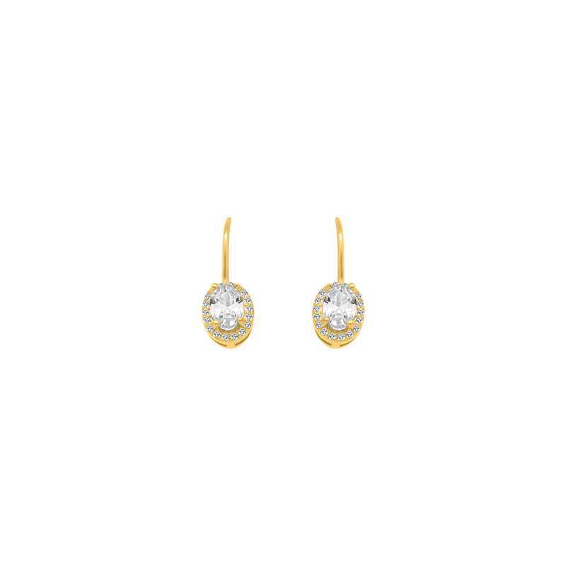 CZ Oval Dangling Earrings - Atlanta Jewelers Supply