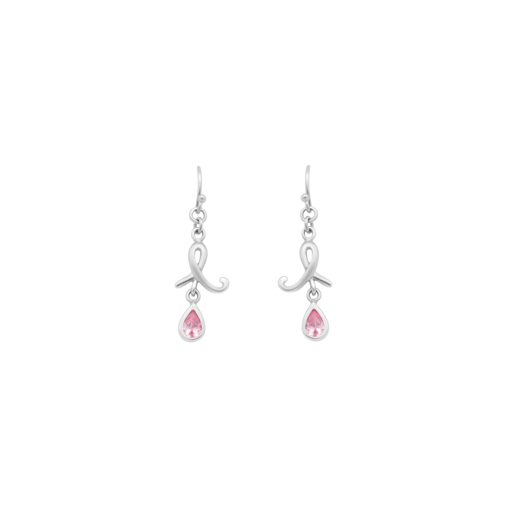 Dangling Ribbon And CZ Stone Earrings - Atlanta Jewelers Supply