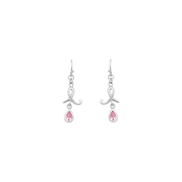 Dangling Ribbon And CZ Stone Earrings - Atlanta Jewelers Supply