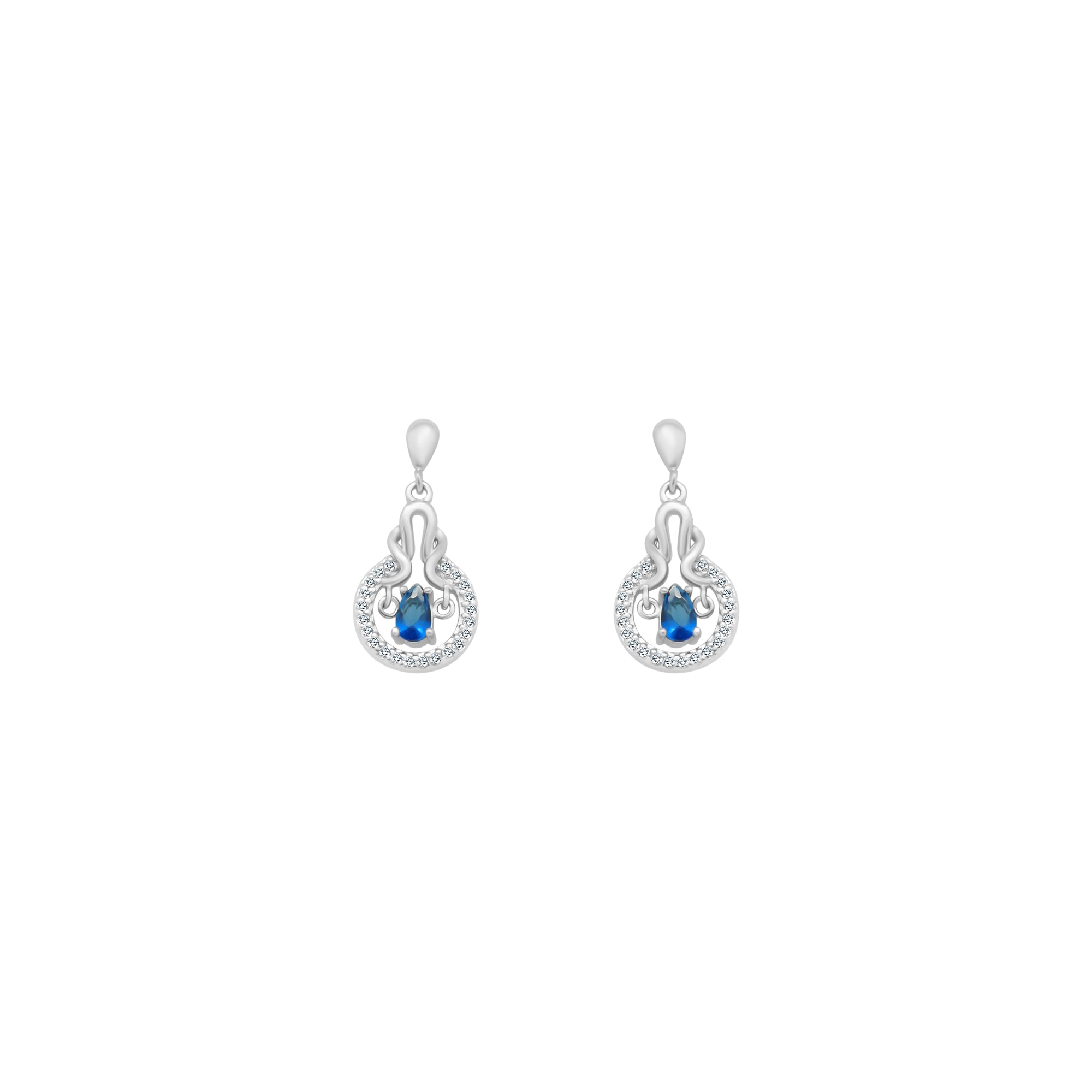 Dangling Blue Teardrop With Halo - Atlanta Jewelers Supply