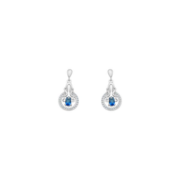 Dangling Blue Teardrop With Halo - Atlanta Jewelers Supply