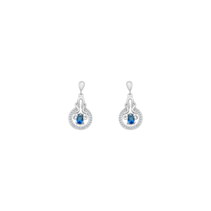 Dangling Blue Teardrop With Halo - Atlanta Jewelers Supply