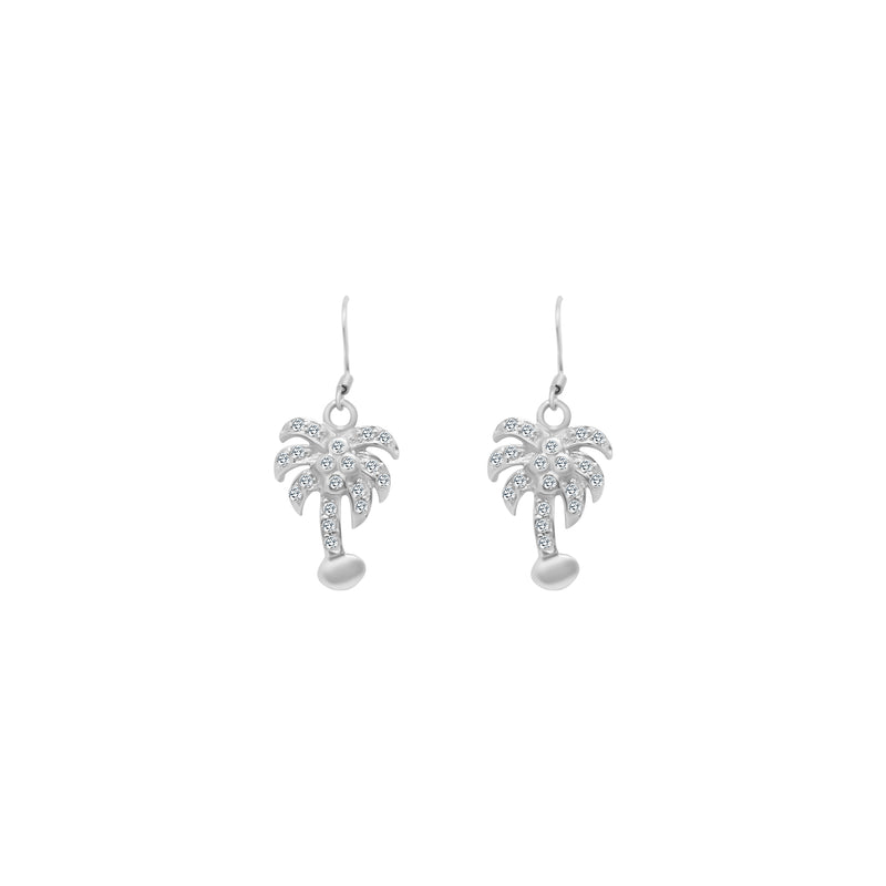 CZ Palm Tree Dangling Earrings - Atlanta Jewelers Supply