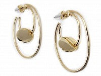 Engraved Disc Double Hoop Earrings - Atlanta Jewelers Supply