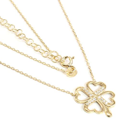 Timeless Sterling Silver Four Leaf Clover Necklace Withczstone In A Silver Color. The Pendant Approximately Measures 0.7 (18 Mm) X 0.5 (15 Mm). 15 Chain 2 Extension Include.