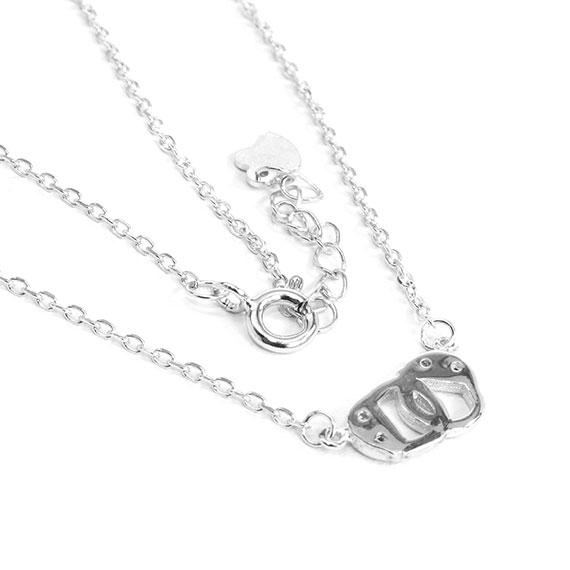 Sterling Silver Necklace In A Silver Plated Color. Necklace Comes With A 16 & 2 Extension Chain And Hand Cuff Pendant With Clearczstone. The Pendant Approximately Measures 0.2 (7 Mm) X 0.4 (12 Mm) - Atlanta Jewelers Supply