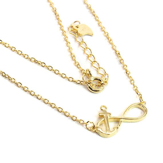 Sterling Silver Infinity Anchor Necklace