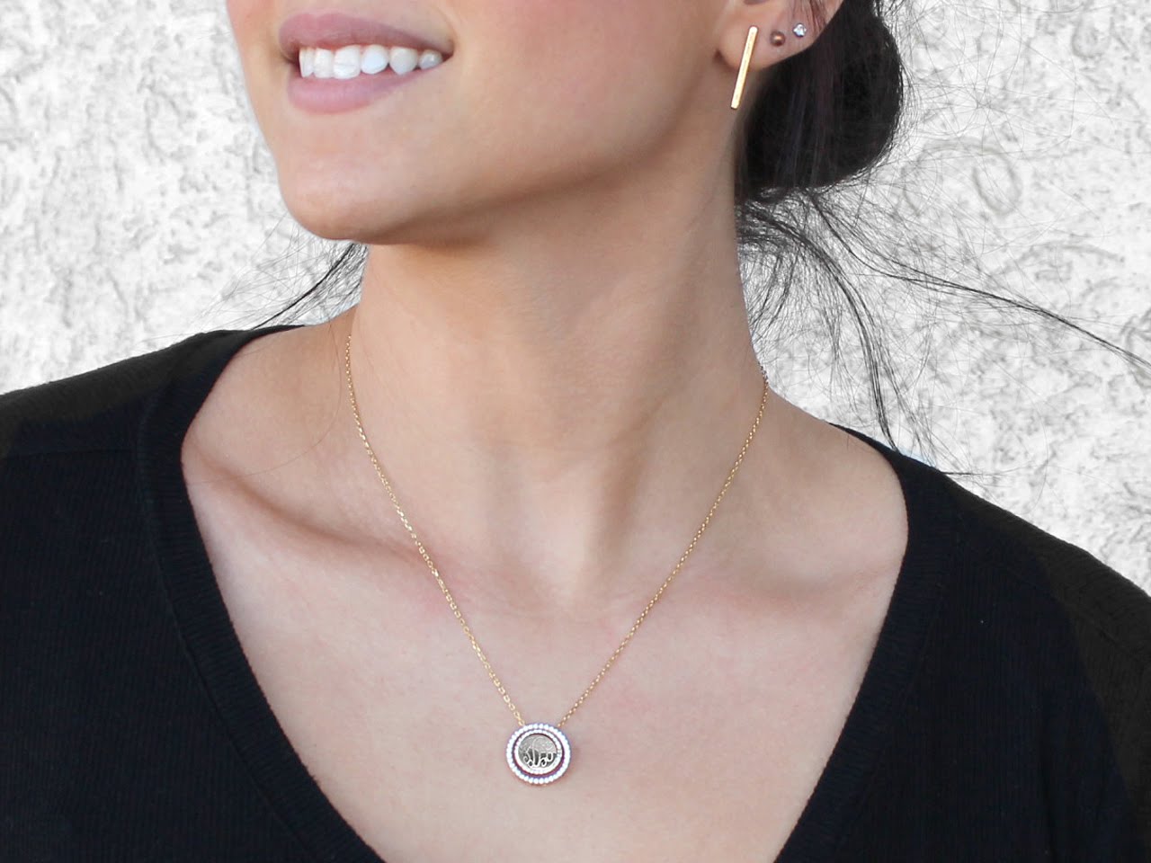 Sterling Silver Engravable Halo Style Circle CZ Pendant Necklaces - Atlanta Jewelers Supply