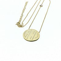 Sterling Silver Engravable Round Cz Pendant Necklaces - Atlanta Jewelers Supply