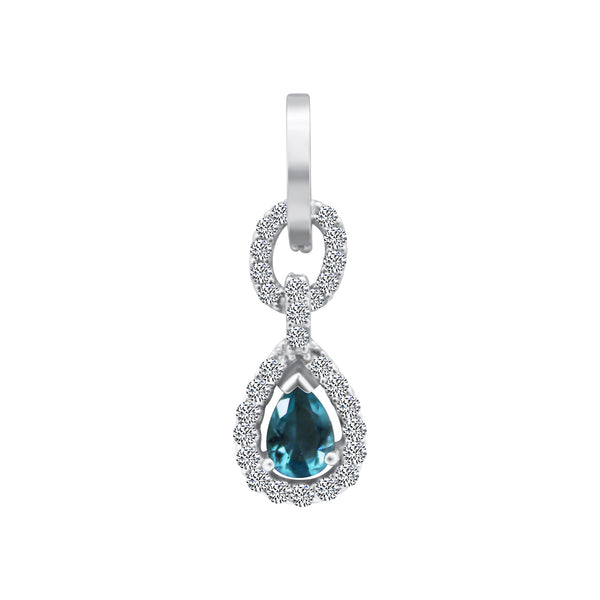 Sterling Silver CZ Linked Teardrop Pendant