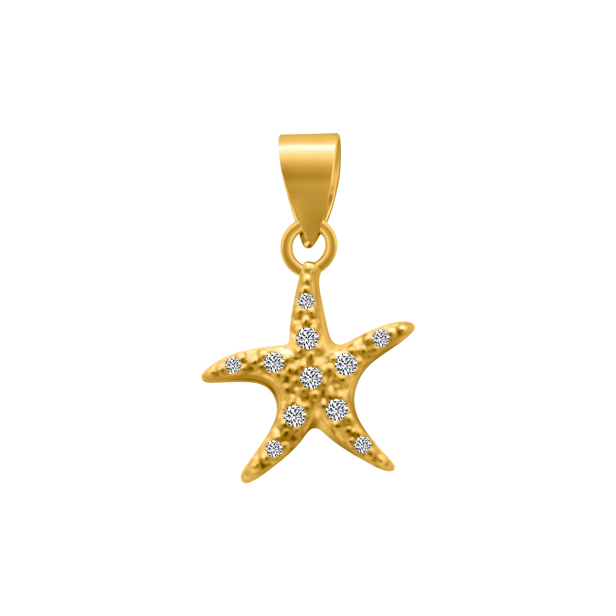 Sterling Silver CZ Starfish Pendant