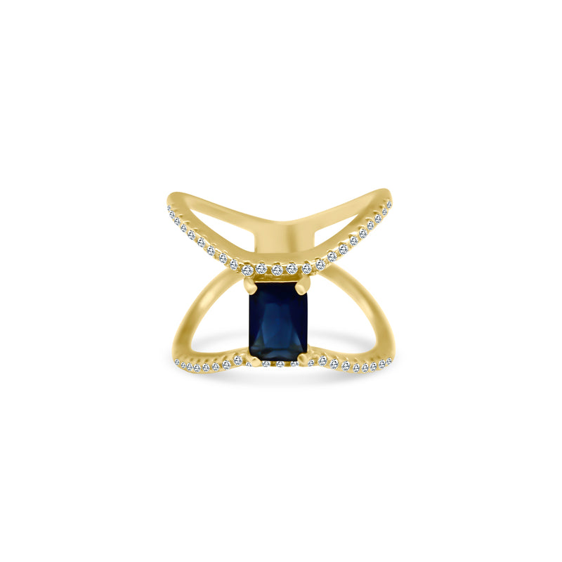Sapphire Double Band Open Ring - Atlanta Jewelers Supply