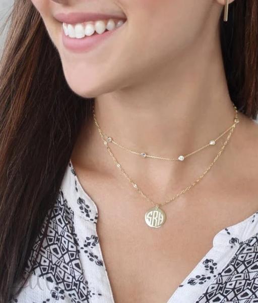 Sterling Silver Layered Diamond By the Yard Disc Necklace - Atlanta Jewelers Supply