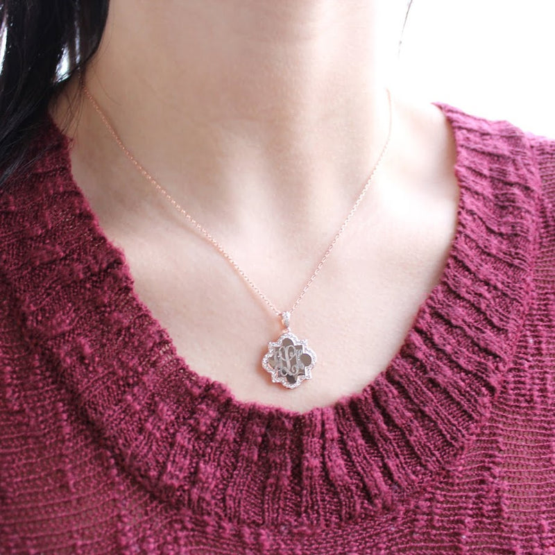 Sterling Silver Engravable Quatrefoil Necklace - Atlanta Jewelers Supply