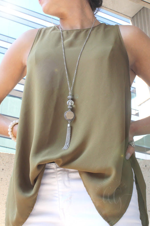 Engravable Fashion Crystal Snap Tassel Necklace in 3 Colors - Atlanta Jewelers Supply