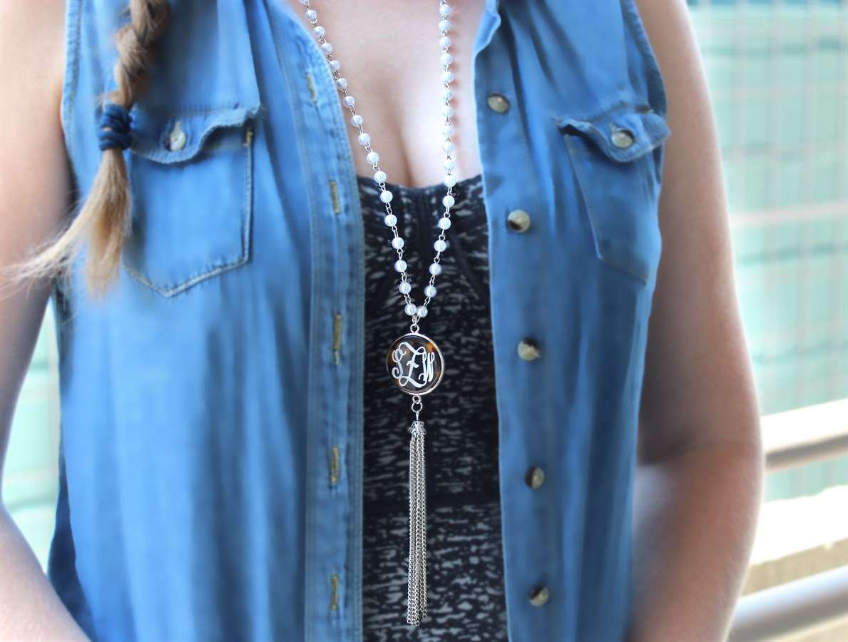 Engravable Fashion Shell Pendant With Pearl Chain Necklace - Atlanta Jewelers Supply